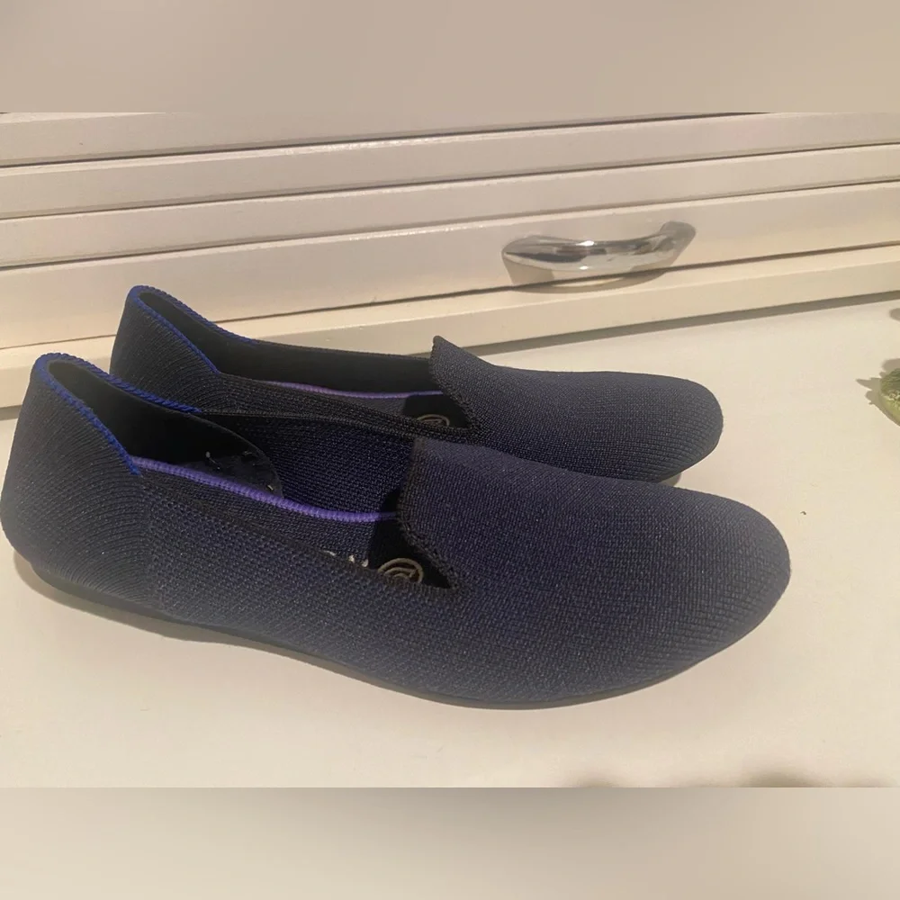 Rothy's Women’s Navy Knit Slip-On Flats Size 6 Round Toe Washable